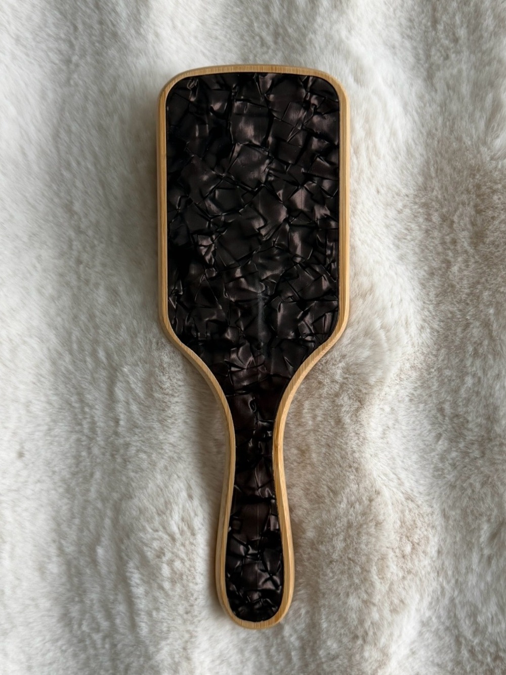 🆕 Pearlessence Bamboo Paddle Brush with Black Onyx!